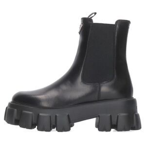 Prada Monolith Brushed Leather Chelsea Boots Women's 37.5
